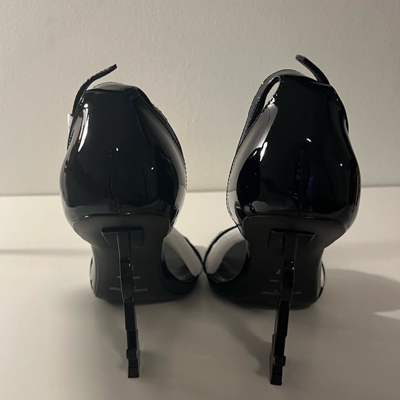 Saint Laurent YSL Opyum Logo Leather Sandals Heels - Picture 8 of 8